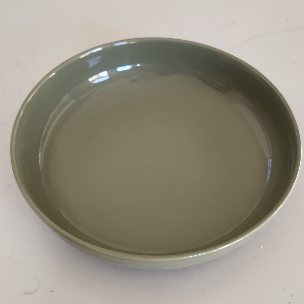Longaberger Pottery - green 13inch platter/bowl